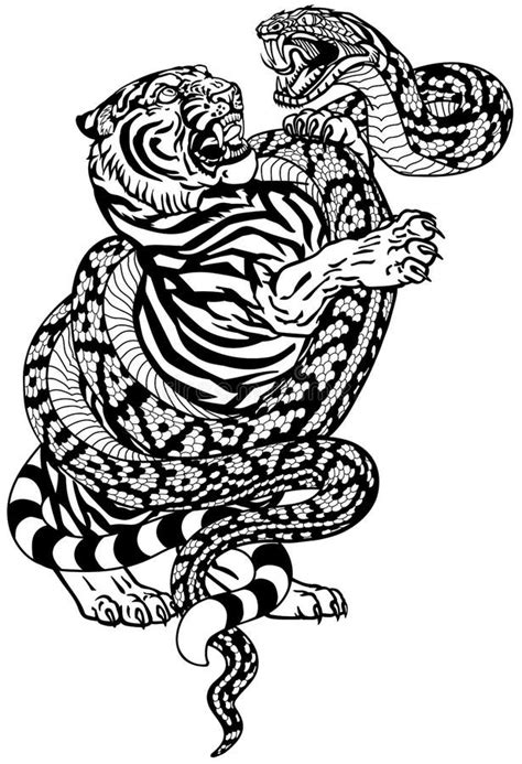 asian snake tattoo|tiger with snake symbol trace.